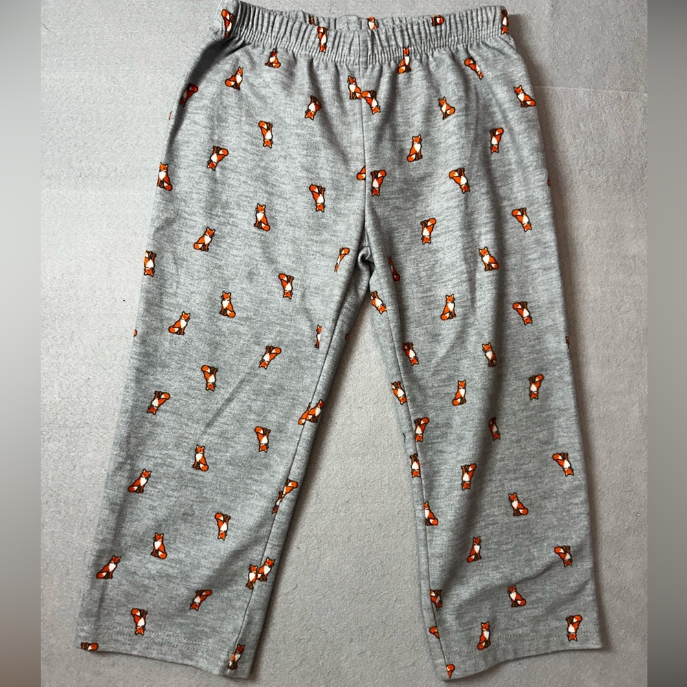 Carter's Gray and Orange Fox Pajama Bottoms- 4T